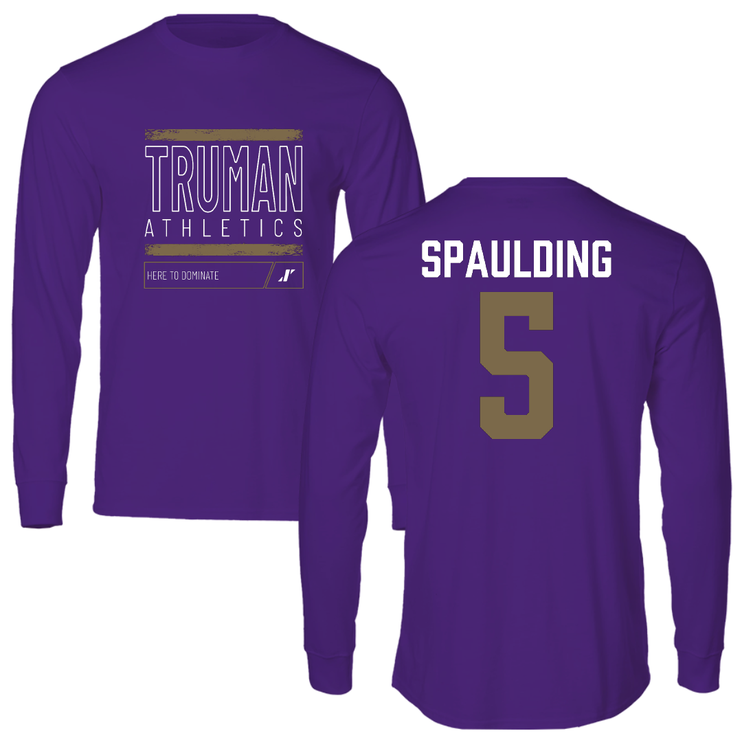 Truman State University Football Purple Dominate Performance Long Sleeve - #5 Thomas Spaulding