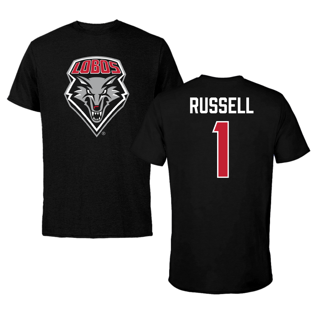 University of New Mexico Baseball Black Performance Tee - #1 Tristan Russell