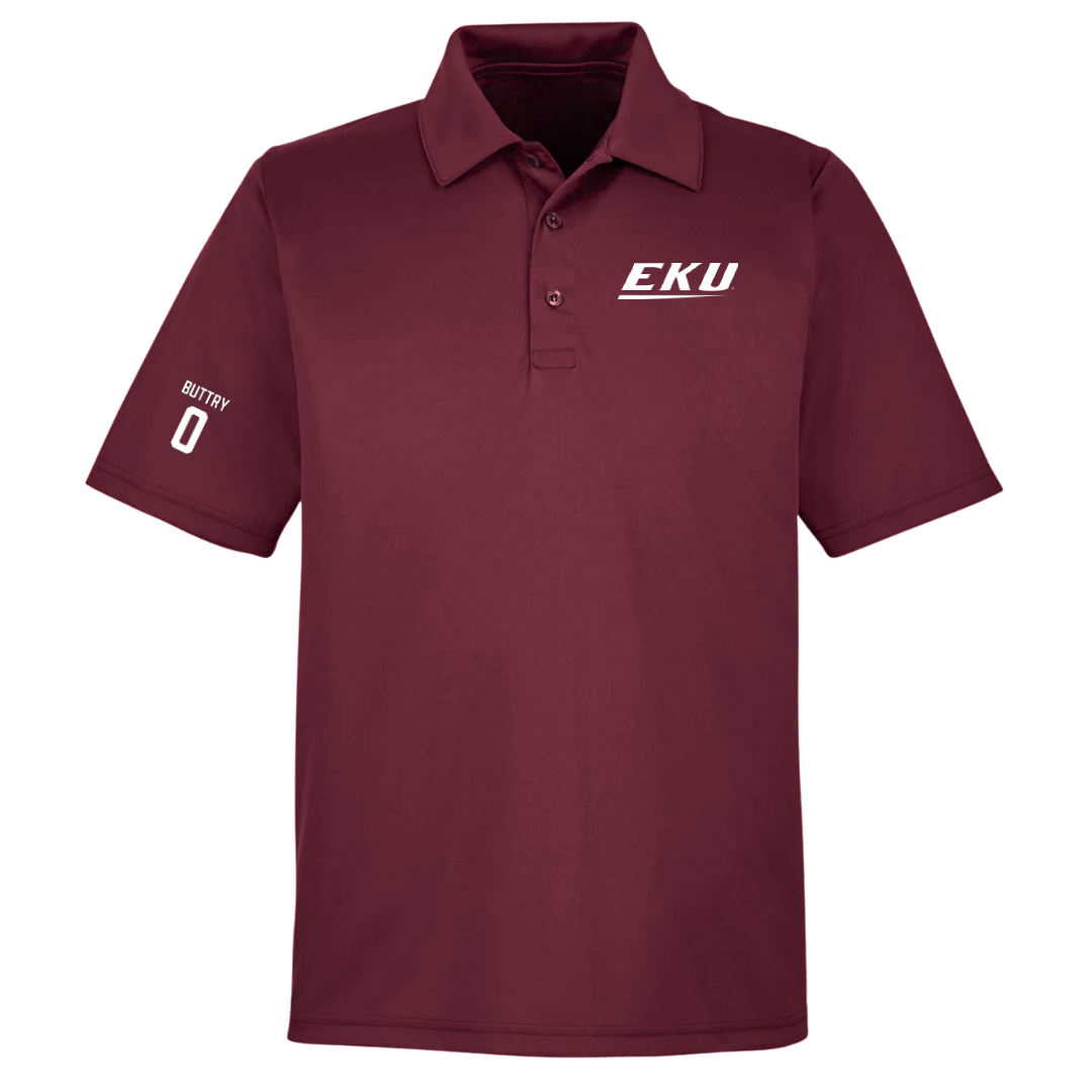 Eastern Kentucky University Basketball (M) Maroon Polo - #0 Turner Buttry
