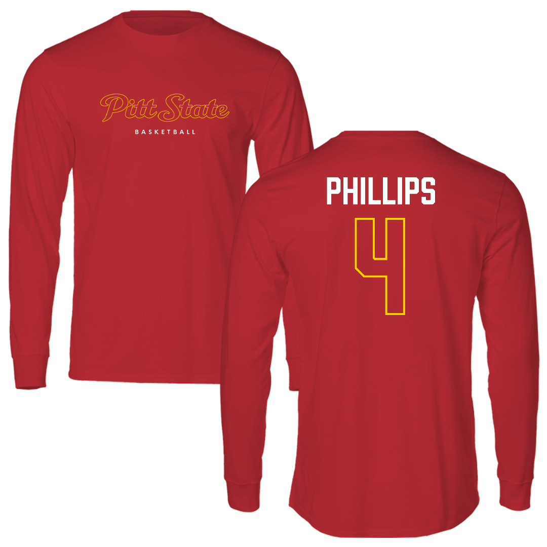 Pittsburg State University Basketball (W) Red Long Sleeve - #4 Cambrie Phillips