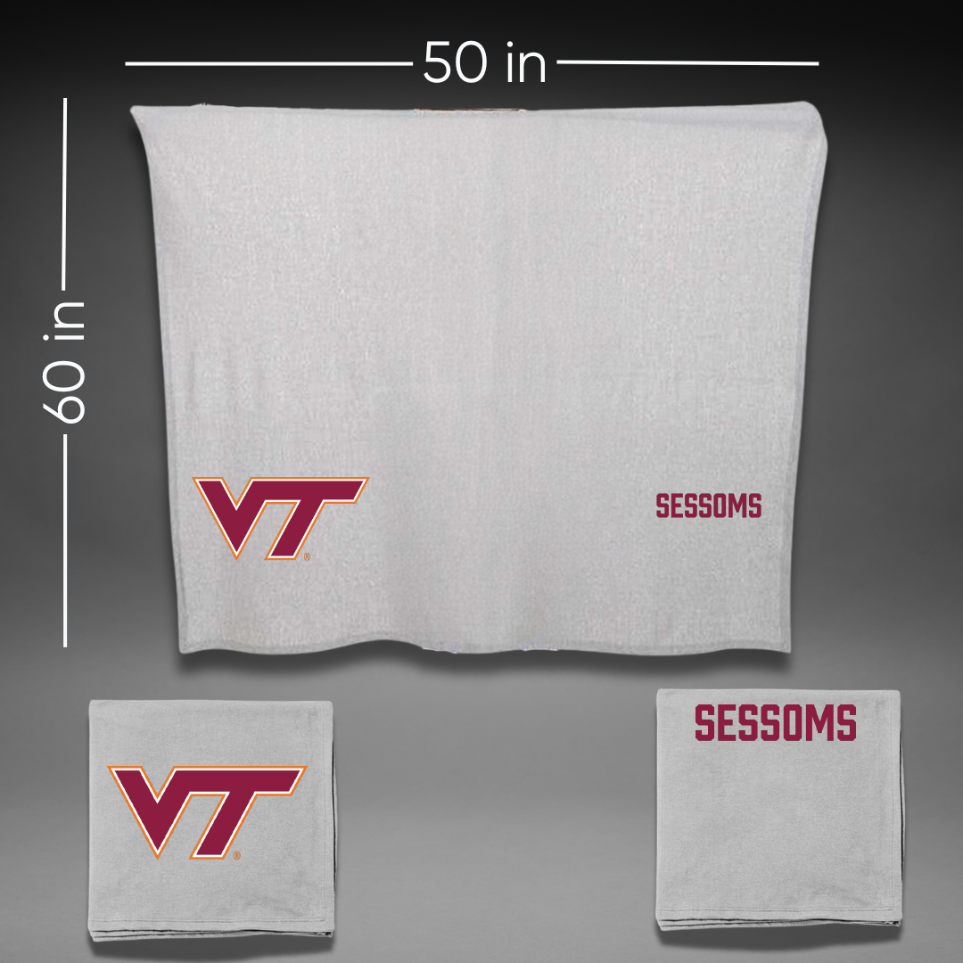 Virginia Tech Cheer Gray Blanket - James Sessoms