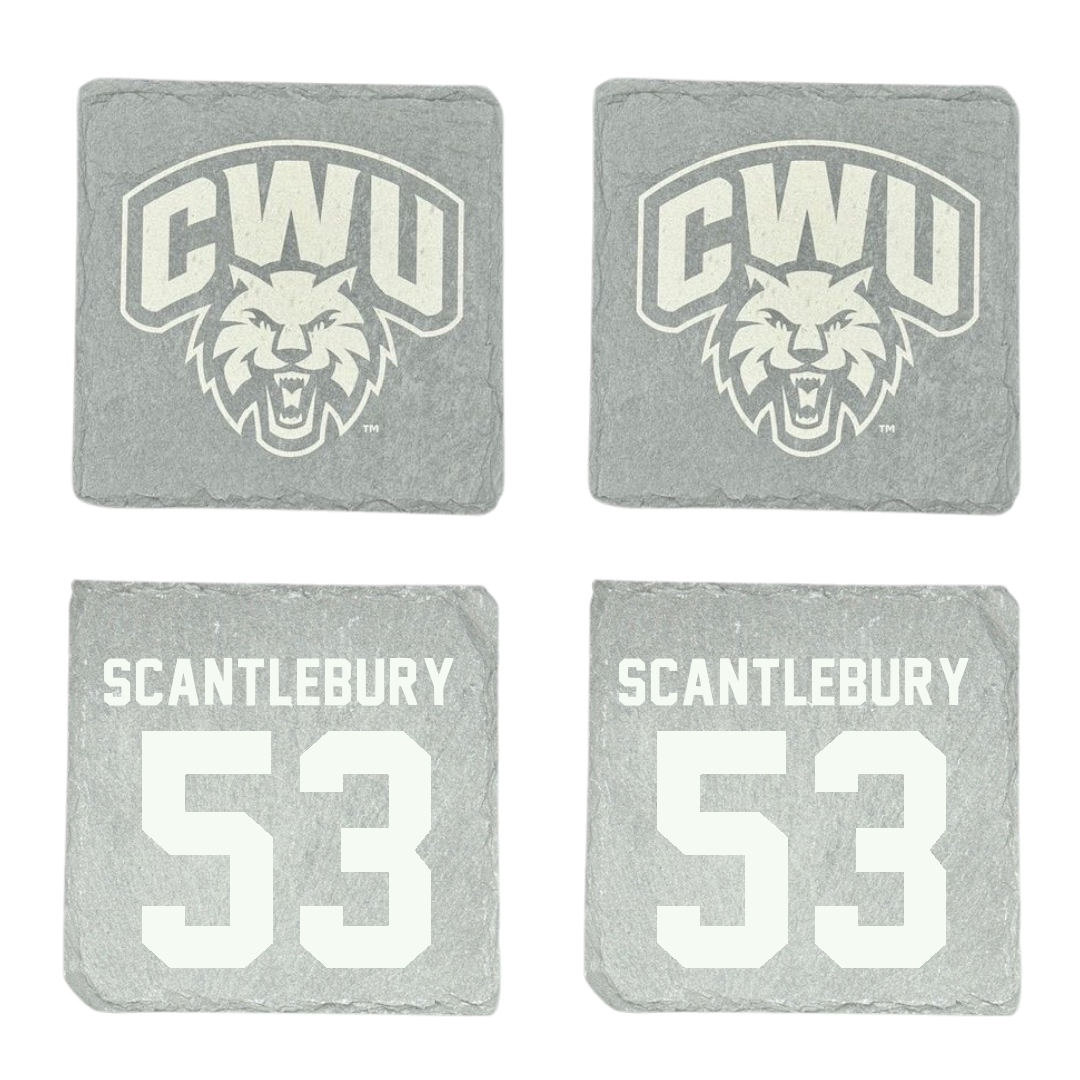 Central Washington University Football Stone Coaster (4 Pack)  - #53 Donovan Scantlebury