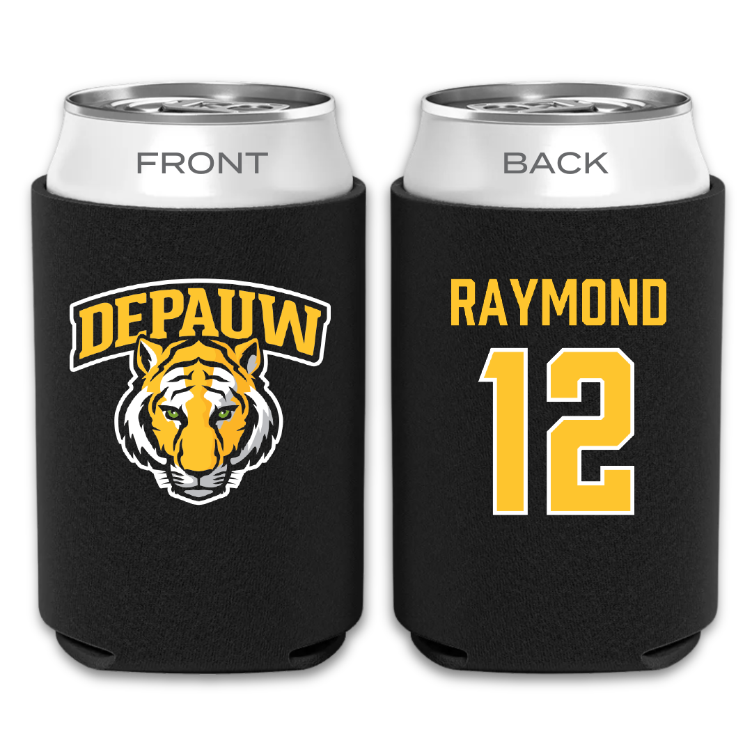 DePauw University Baseball Black Can Cooler - #12 Charlie Raymond