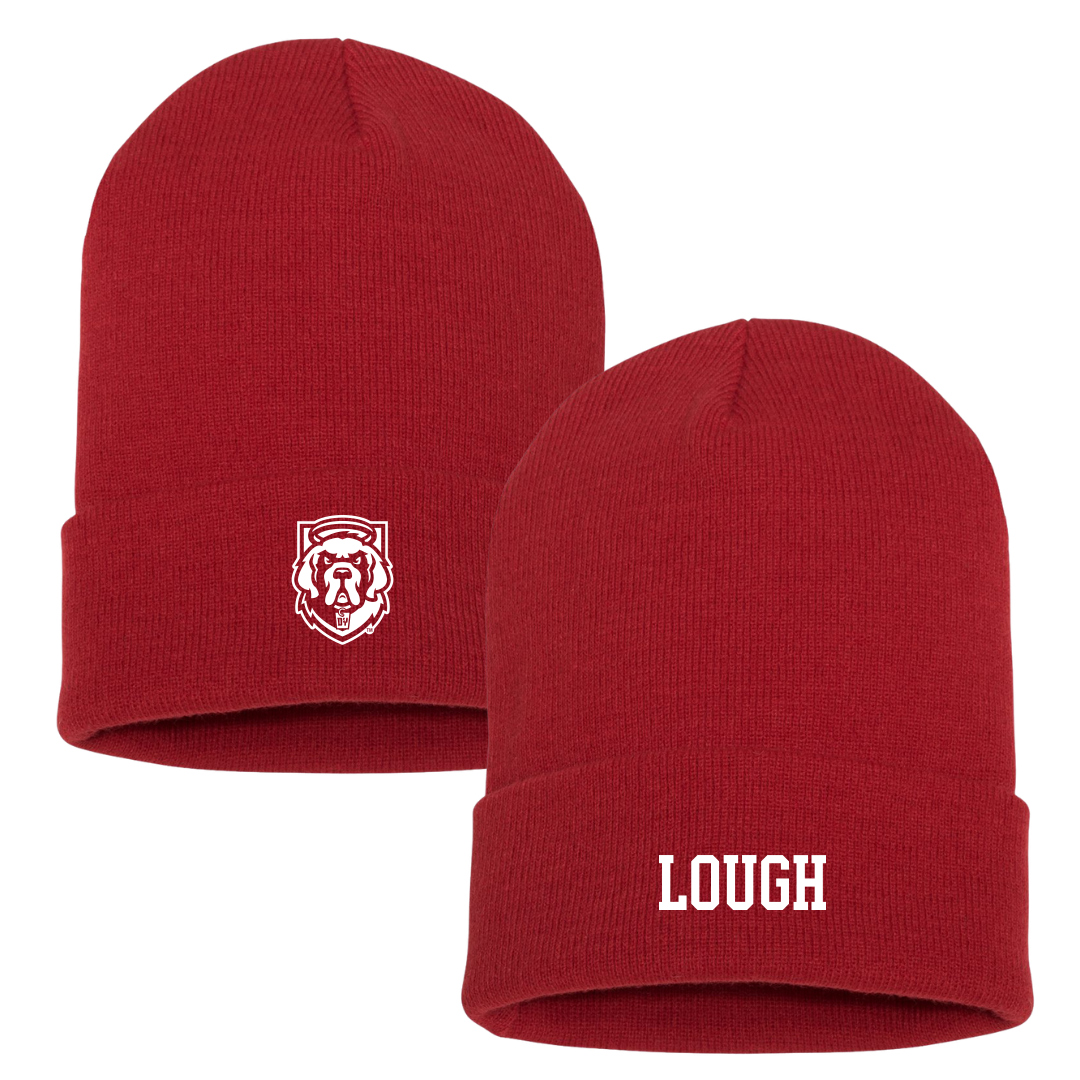 D'Youville University Baseball Red Beanie - #3 Harrison Lough