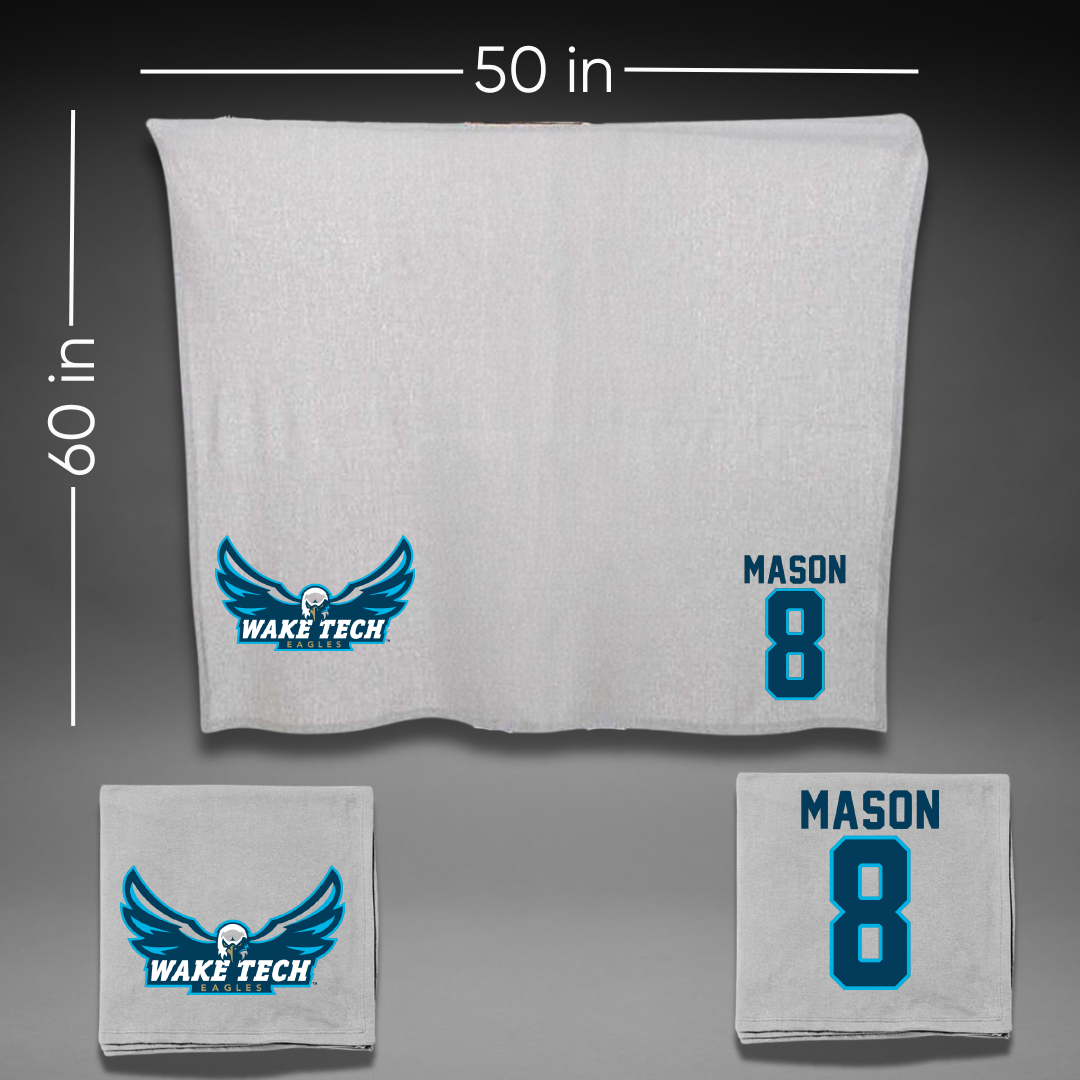 Wake Tech Community College Baseball Gray Blanket - #8 John Mason