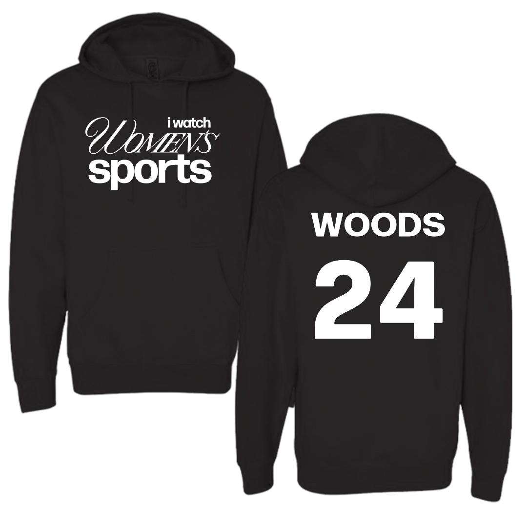 University of Utah Soccer Black WHM Hoodie - #24 Bella Woods