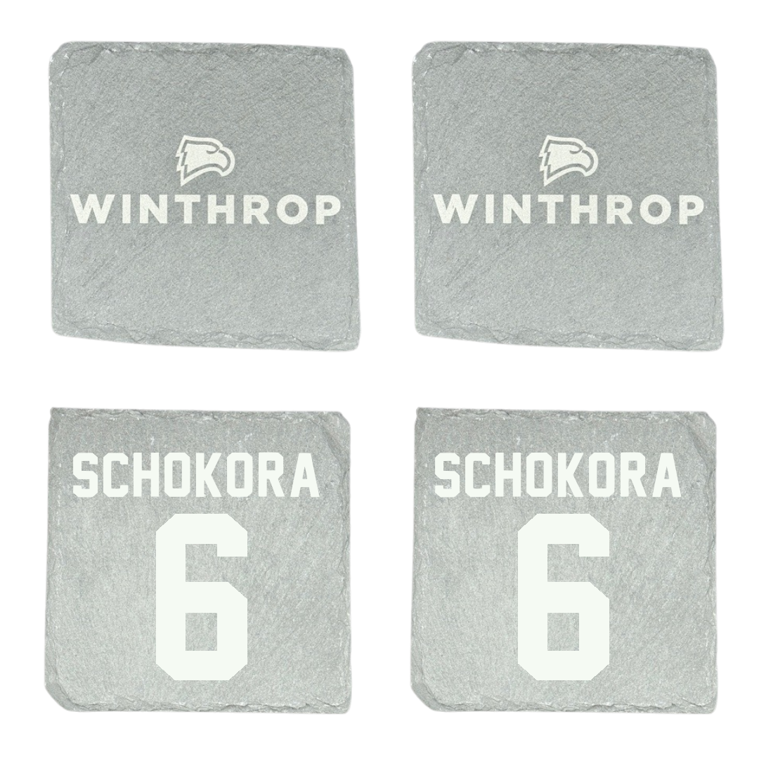 Winthrop University Soccer Stone Coaster (4 Pack)  - #6 Evyn Schokora