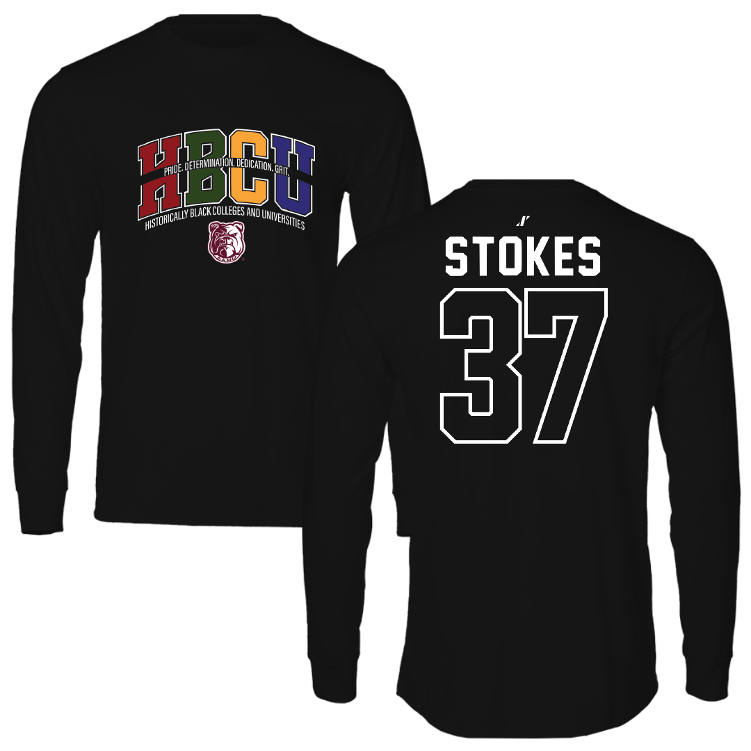 Alabama A&M University Baseball Black HBCU Performance Long Sleeve - #37 Kobe Stokes