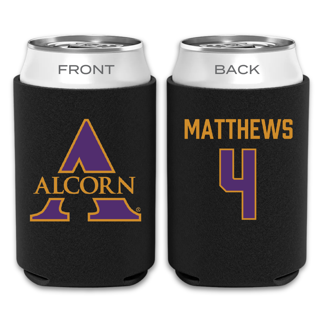 Alcorn State University Football Black Can Cooler - #4 Jacoby Matthews