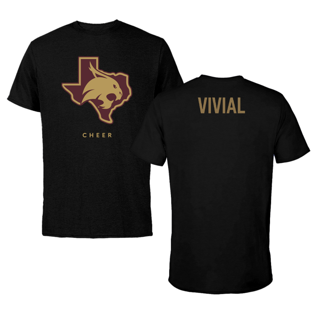 Texas State University Cheer Black Performance Tee - Luke Vivial