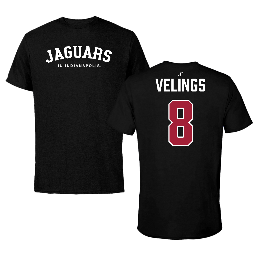 Indiana University Indianapolis Soccer (M) Black Tee - #8 Gijs Velings