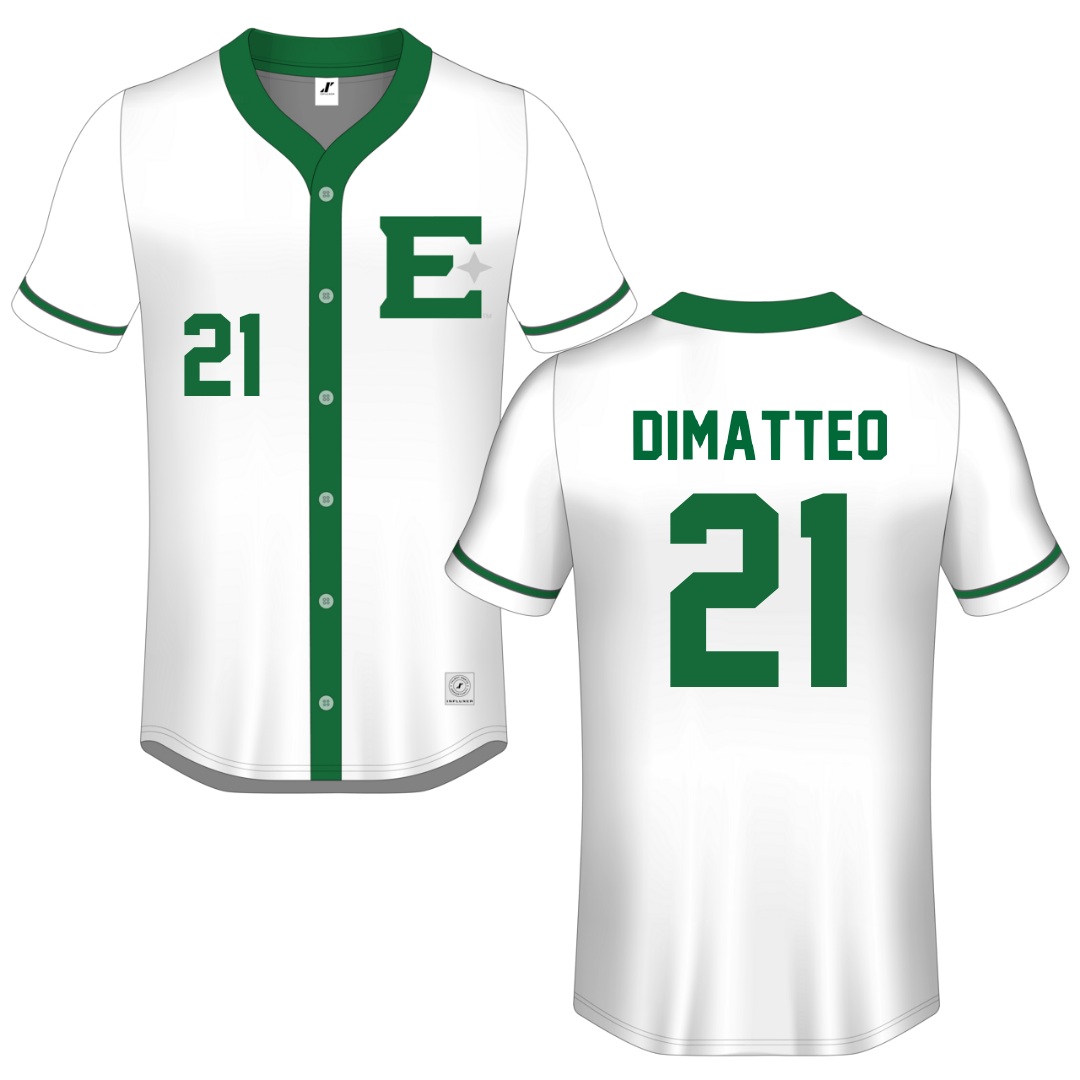 Eastern New Mexico University White Button-Down Jersey - #21 Demitrius DiMatteo