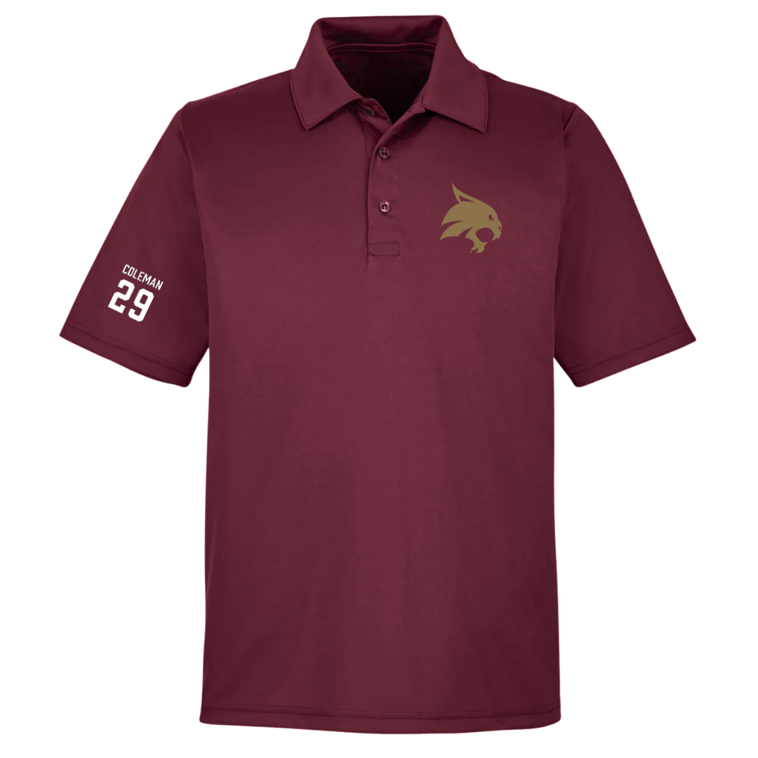 Texas State University Football Maroon Polo - #29 Caleb Coleman