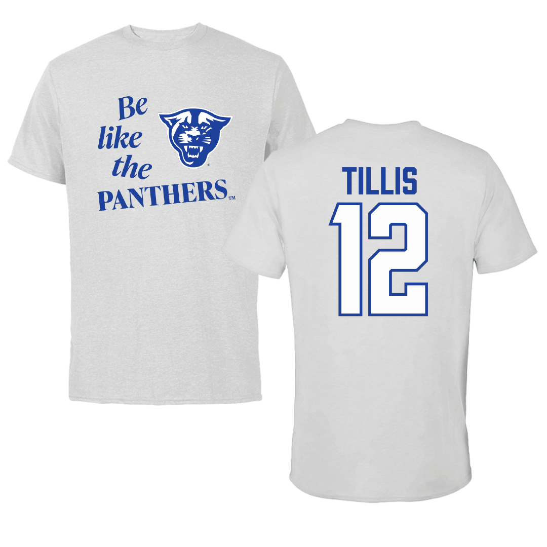 Georgia State University Softball Light Gray Be Like Us Performance Tee - #12 Aliyah Tillis