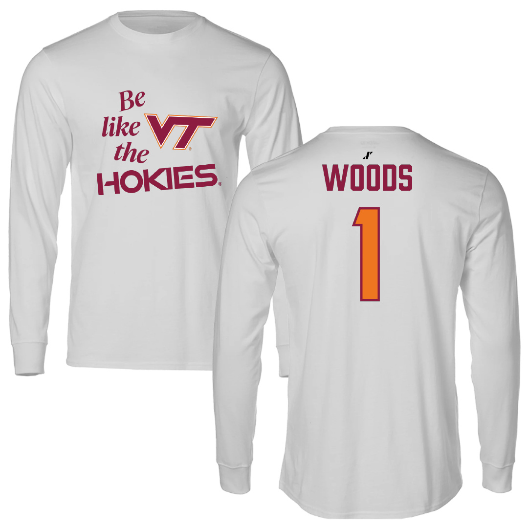 Virginia Tech Volleyball Light Gray Be Like Us Performance Long Sleeve - #31 Payton Woods