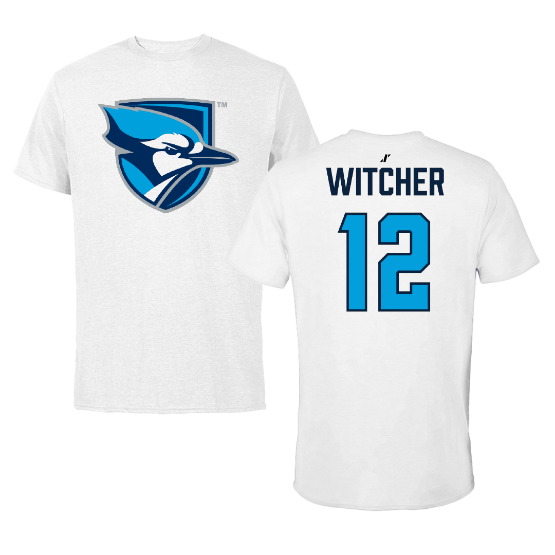 Elmhurst University Basketball (M) White Tee - #12 John Witcher