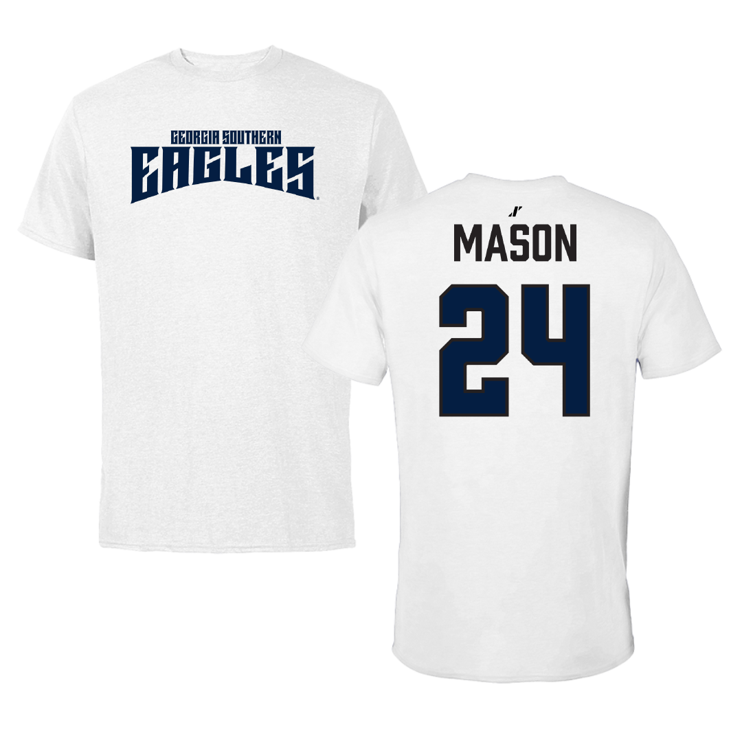 Georgia Southern University Baseball White Classic Tee - #24 Alex Mason