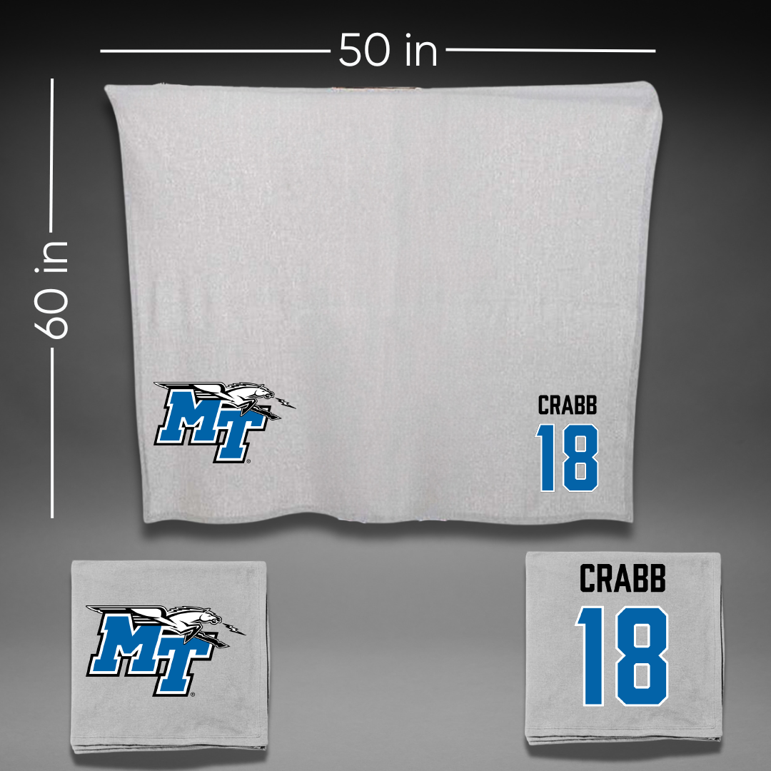 Middle Tennessee State University Soccer (W) Gray Blanket - #18 Hailey Crabb