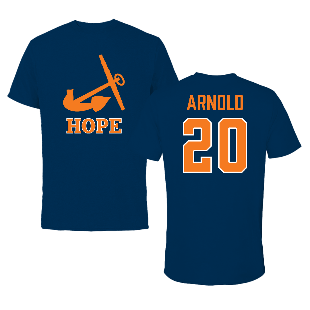Hope College Lacrosse (M) Navy Tee - #20 Jackson Arnold