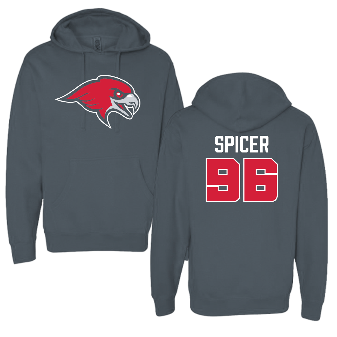 Montclair State University Football Dark Gray Hoodie - #96 Ian Spicer