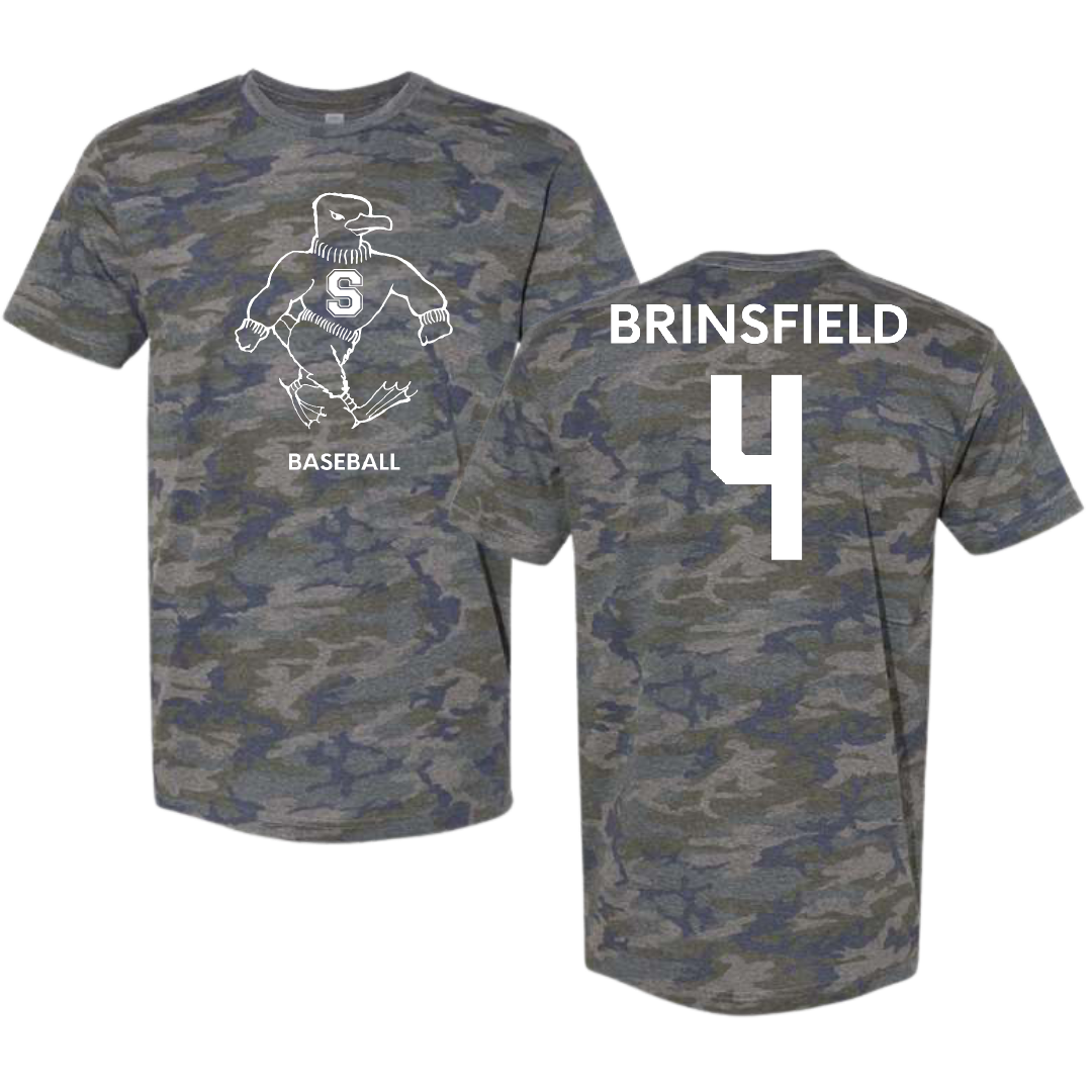 Salisbury University Baseball Vintage Camo Tee - #4 Aidan Brinsfield