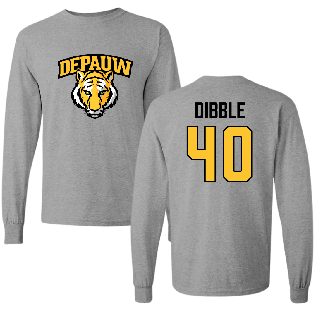 DePauw University Football Sport Gray Long Sleeve - #40 Carson Dibble