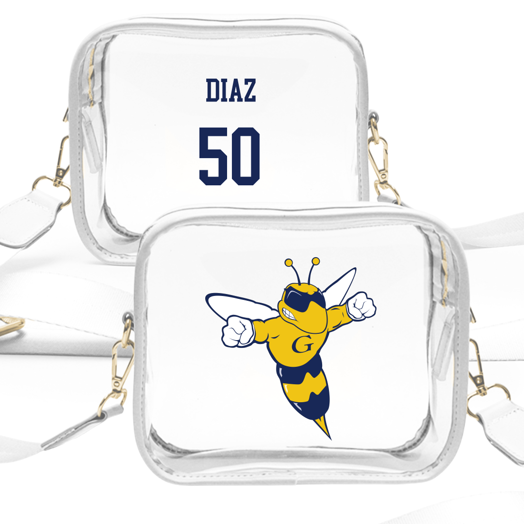 Graceland University Football White Clear Stadium Bag - #50 Aidan Diaz