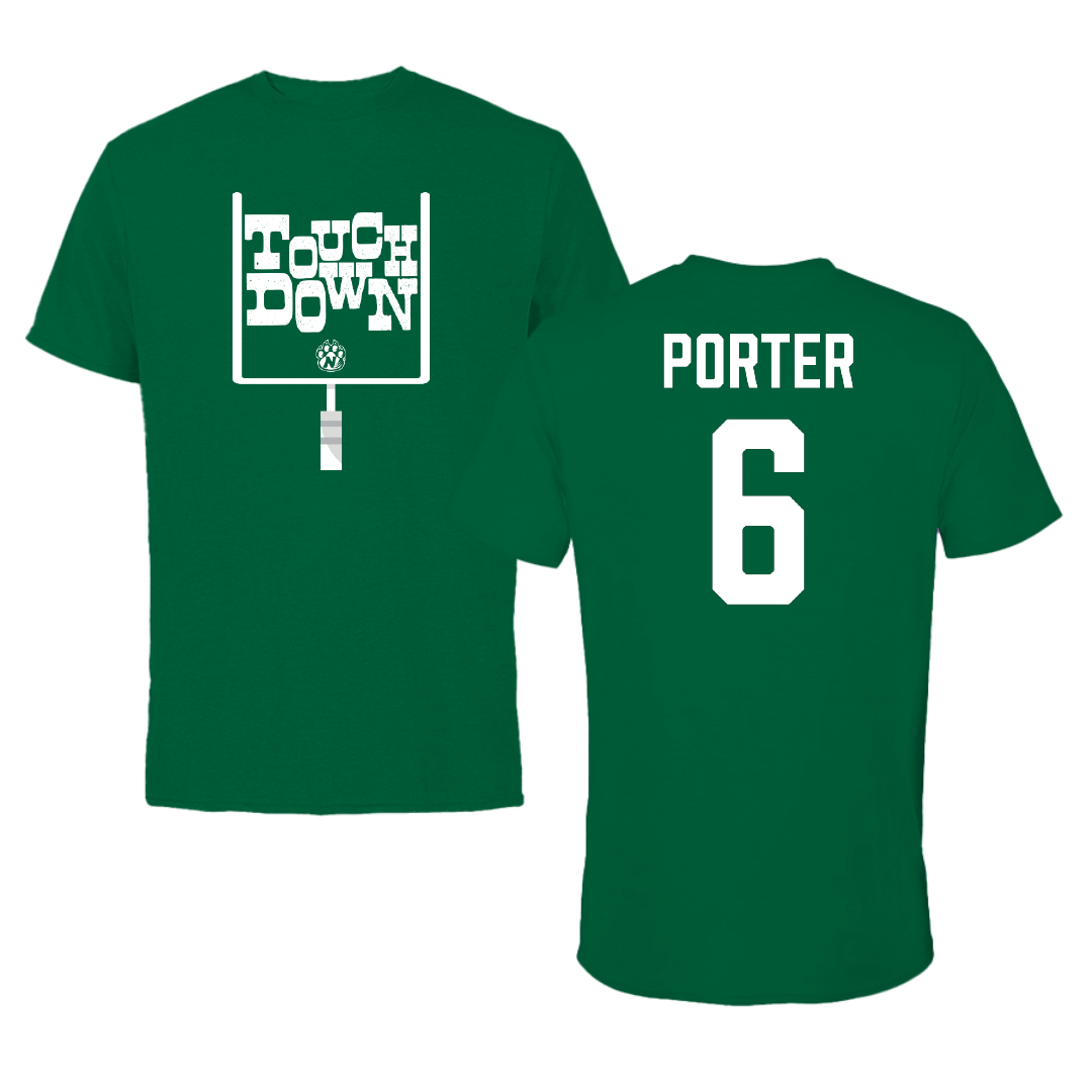 Northwest Missouri State University Football Green Touchdown Tee - #6 Teshaun Porter