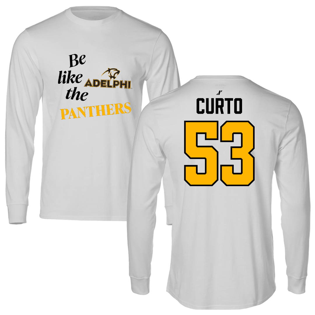 Adelphi University Baseball Light Gray Be Like Us Performance Long Sleeve - #53 Matt Curto