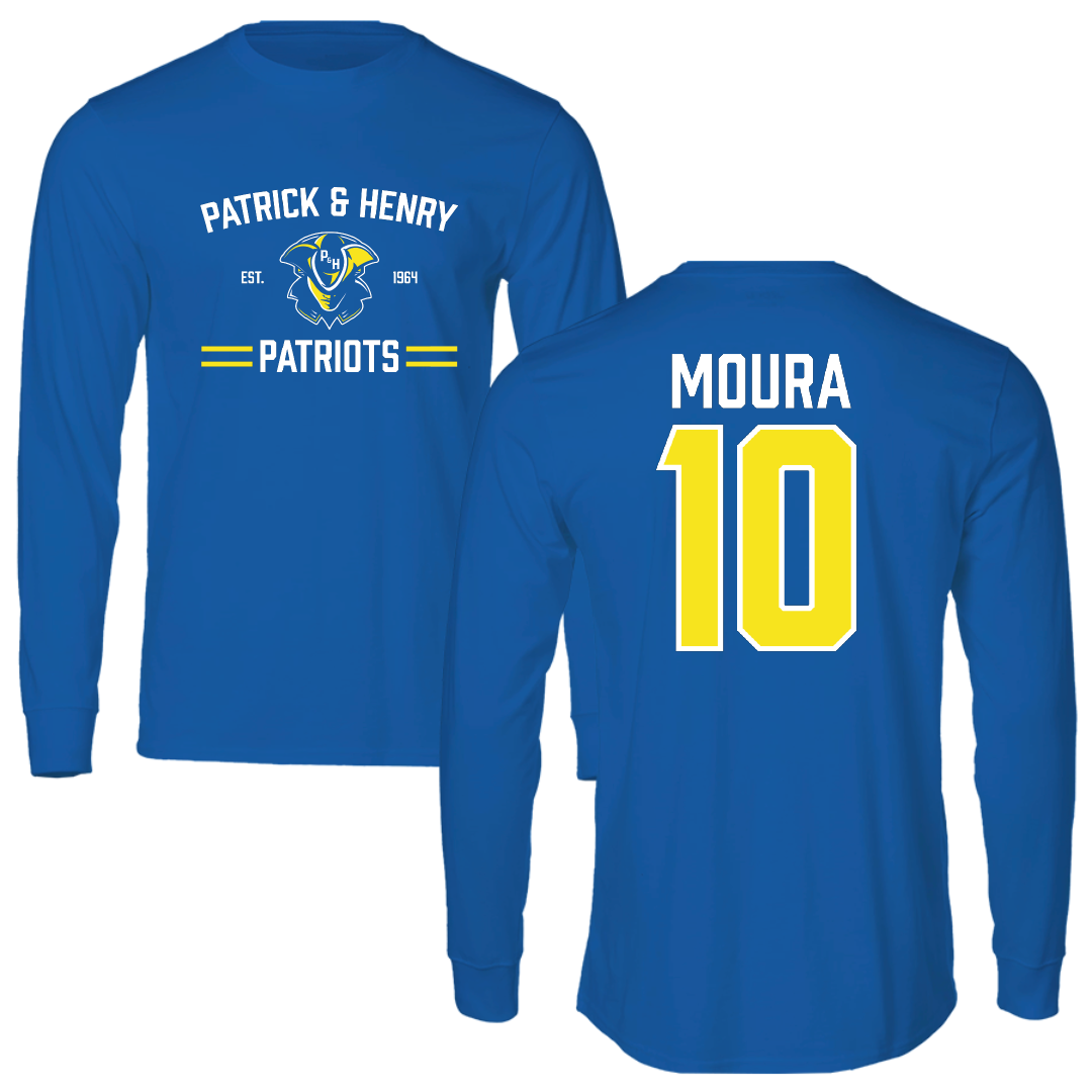 Patrick & Henry Community College Soccer Blue General Performance Long Sleeve - #10 Luis Moura