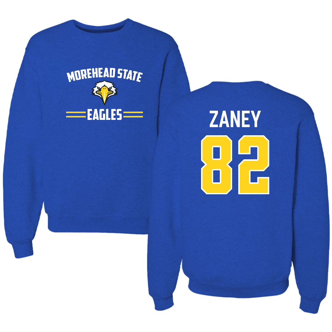 Morehead State University Football Blue General Crewneck - #82 Michael Zaney