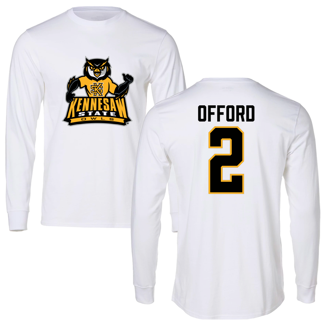 Kennesaw State University Football White Performance Long Sleeve - #2 Caleb Offord