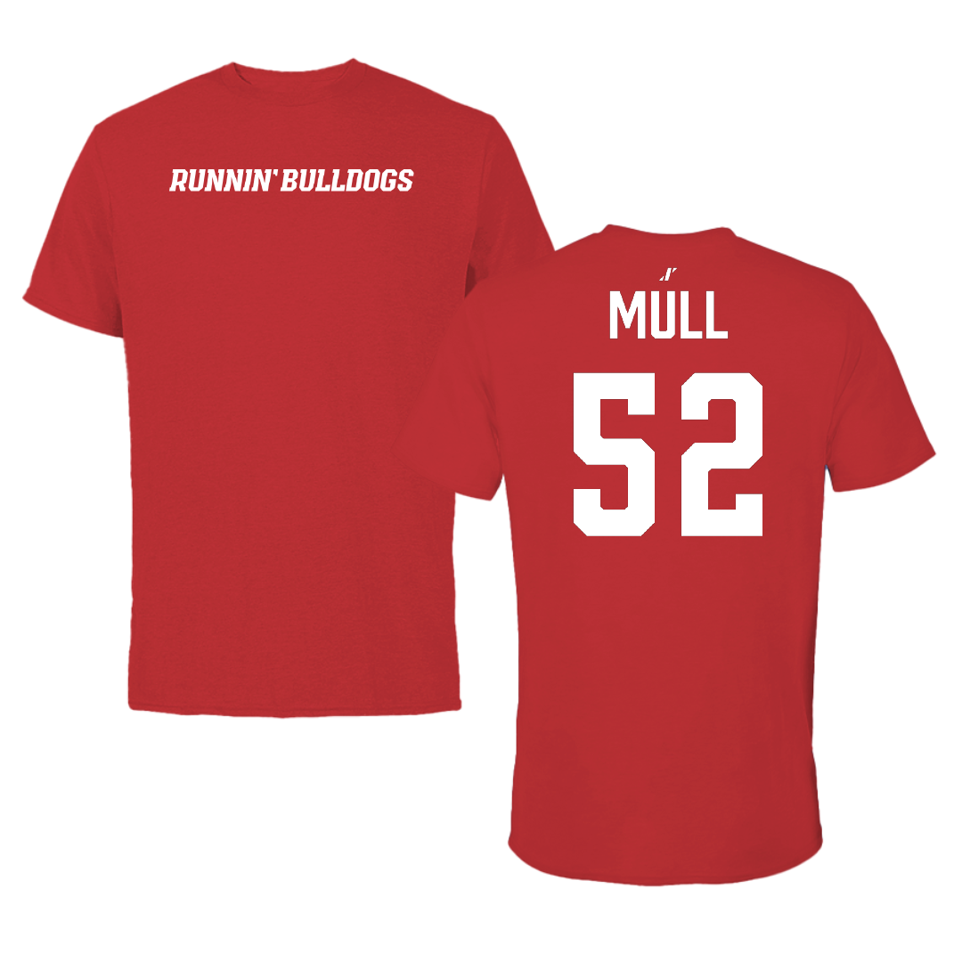 Gardner-Webb University Football Red Tee - #52 Jacob Mull