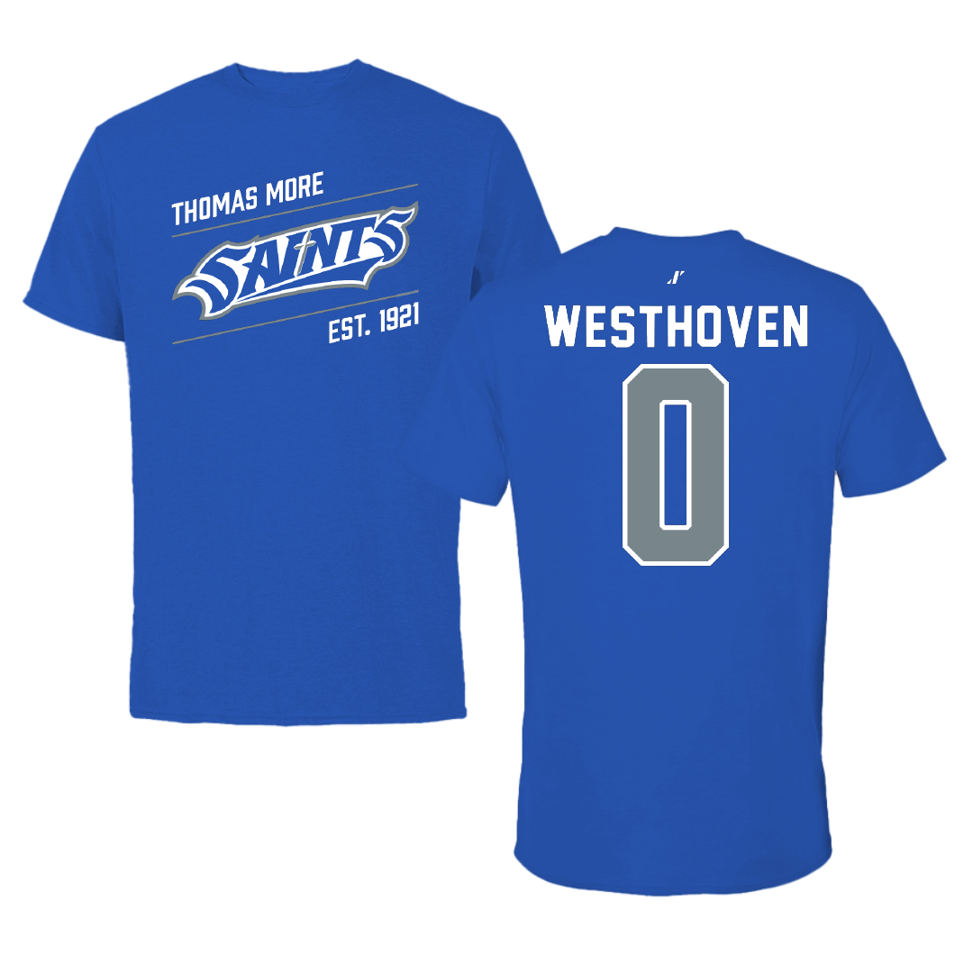 Thomas More University Lacrosse Blue General Performance Tee - #0 Steffan Westhoven