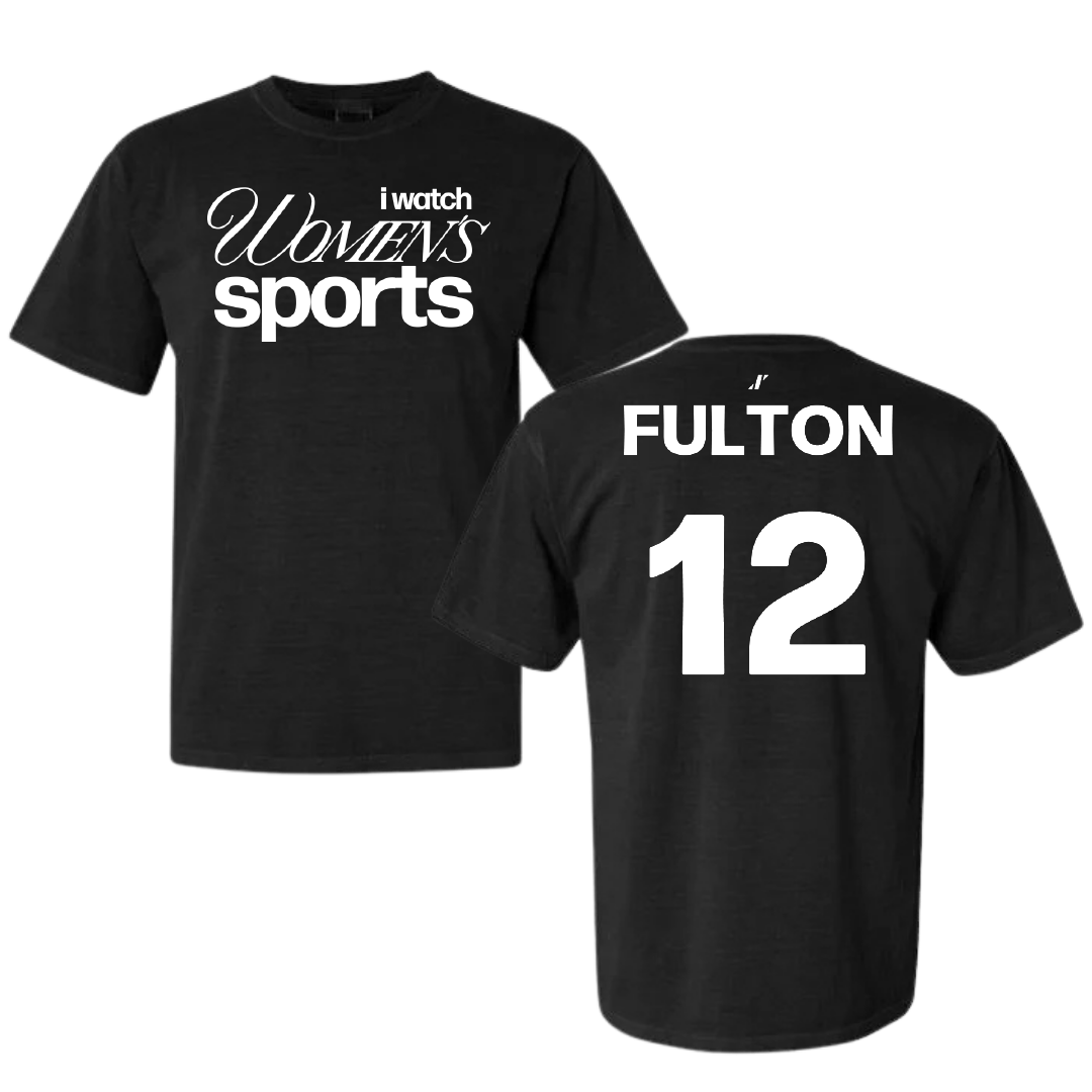 James Madison University Softball Black WHM Comfort Colors Tee - #12 Lauren Fulton