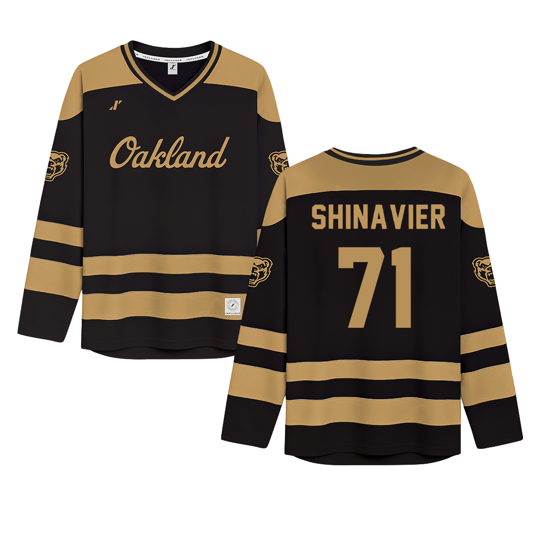 Oakland University Black Hockey Jersey - #71 Tyler Shinavier