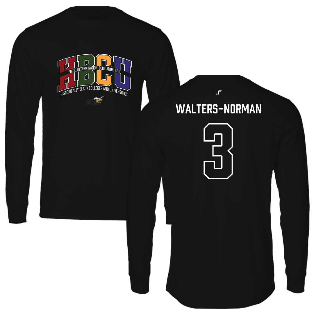 Alabama State University Basketball (W) Black HBCU Long Sleeve - #3 Takya Walters-Norman