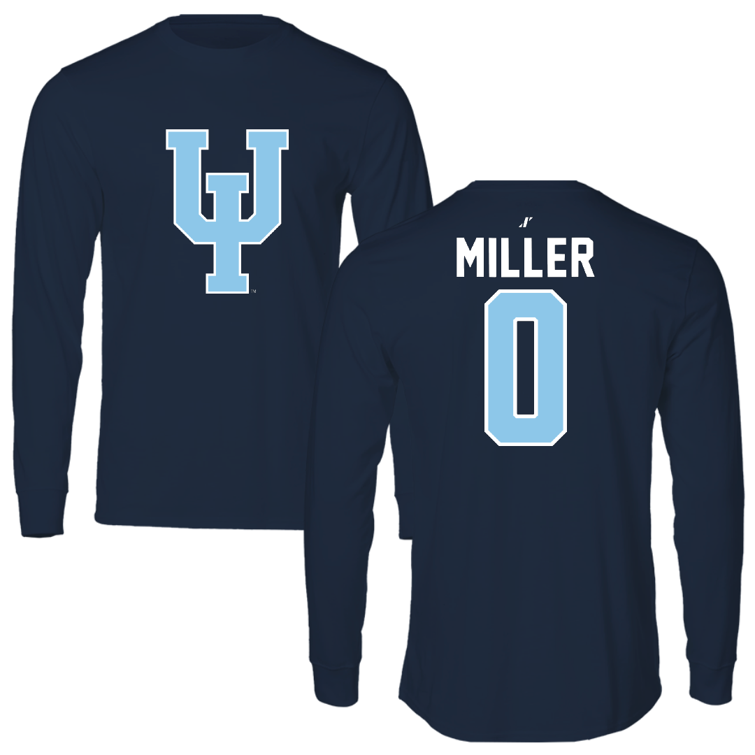 Upper Iowa University Basketball Navy Performance Long Sleeve - #0 Jack Miller