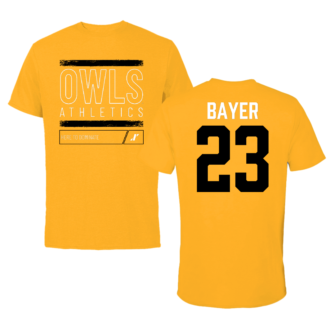 Kennesaw State University Baseball Gold Dominate Performance Tee - #23 Ty Bayer