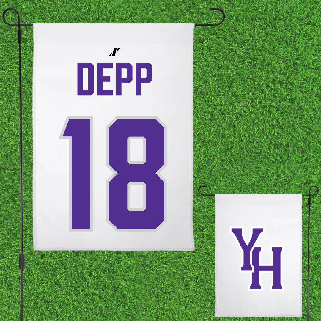 Young Harris College Volleyball (W) White Garden Flag - #18 Hannah Depp