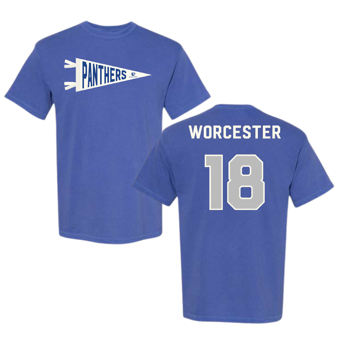 Eastern Illinois University Baseball Black Pennant Comfort Colors Tee - #18 Chris Worcester