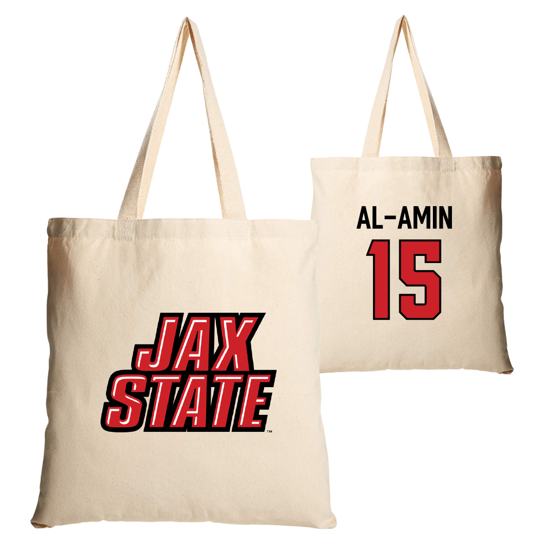Jacksonville State University Football Tan Canvas Tote Bag - #15 Jibreel Al-Amin