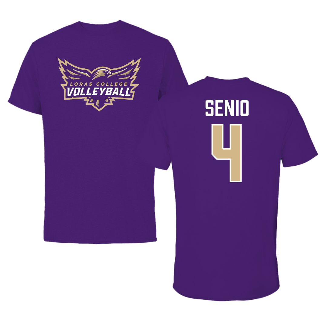 Loras College Volleyball Purple Volleyball Tee - #4 Si'iva Senio
