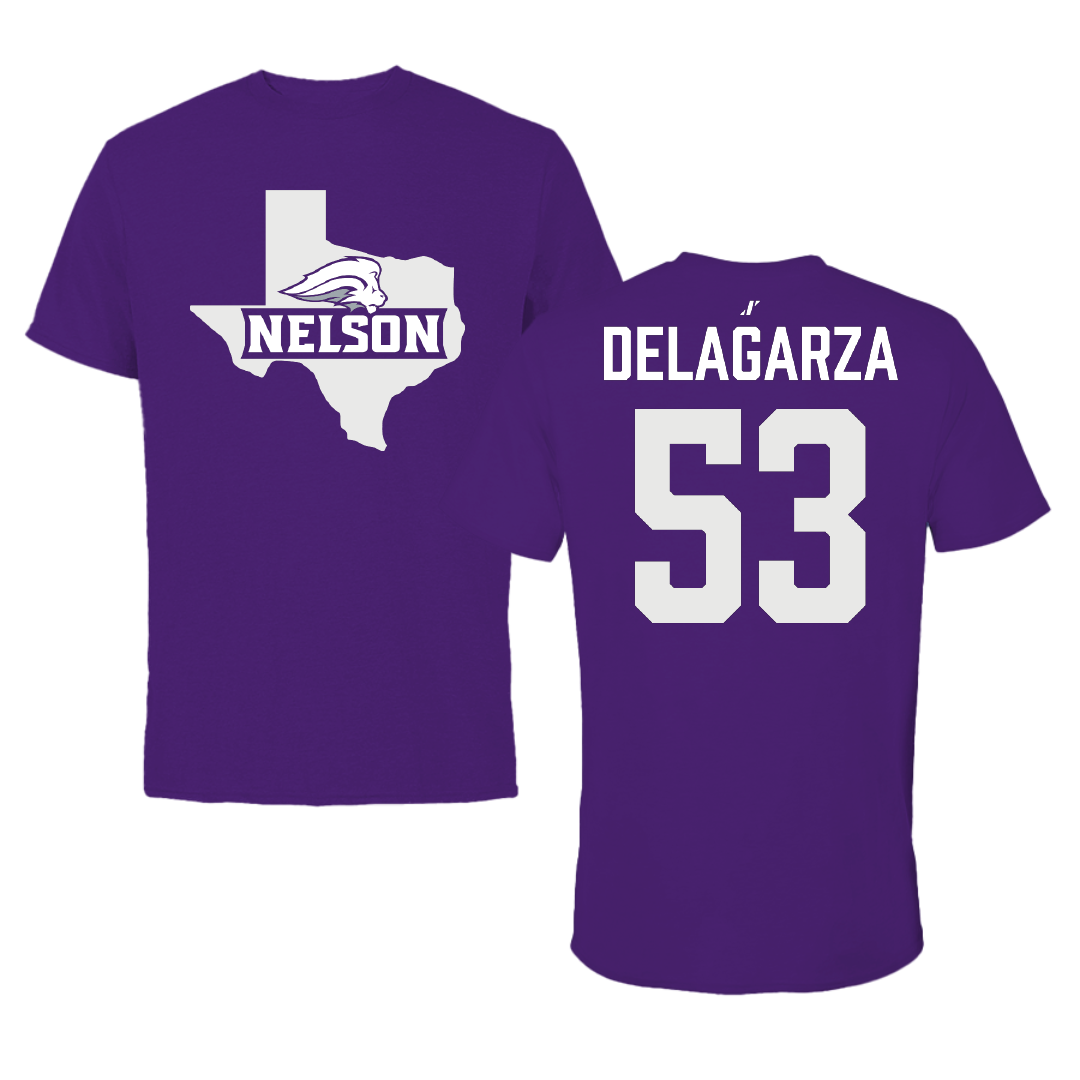 Nelson University Baseball Purple State Performance Tee - #53 Richard DeLaGarza