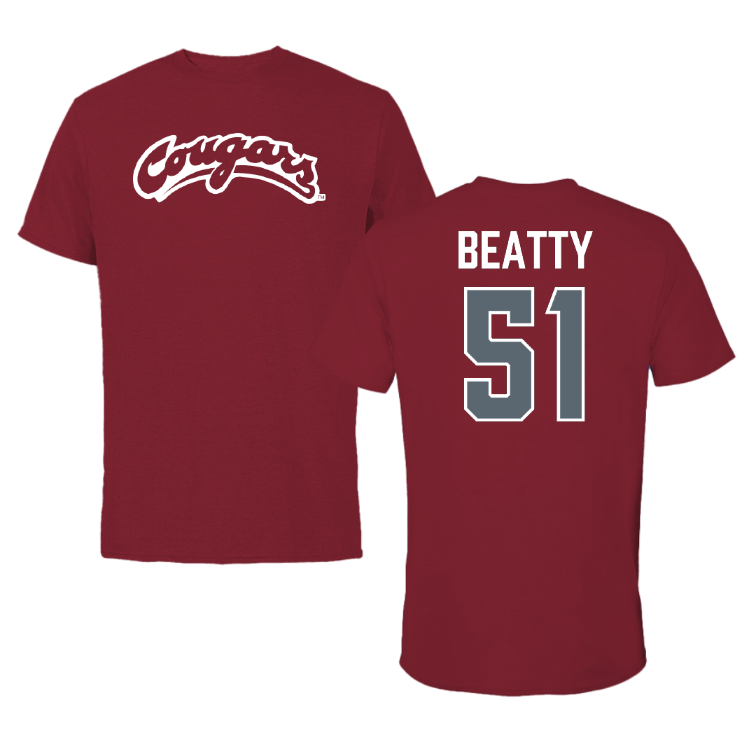 Washington State University Football Cardinal Cougars Tee - #51 Benjamin Beatty