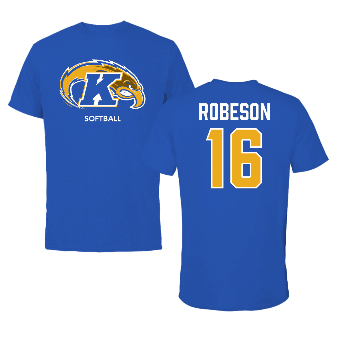 Kent State University Softball Blue Tee - #16 Delaney Robeson