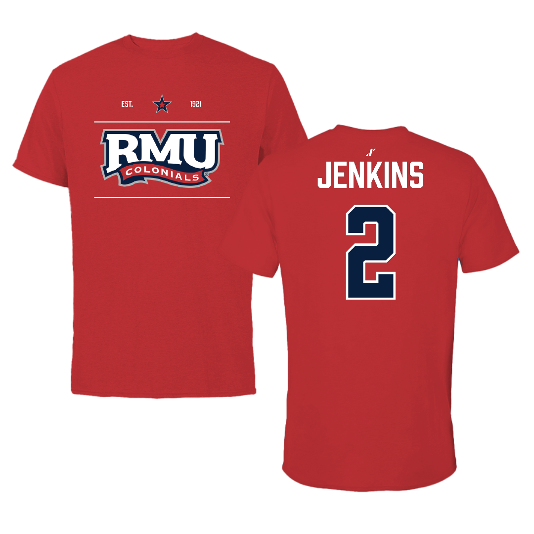 Robert Morris University Football Red General Tee - #2 Jayson Jenkins