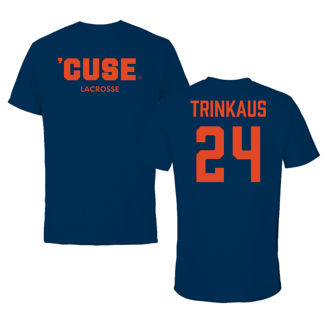 Syracuse University Lacrosse (W) Navy Tee - #24 Caroline Trinkaus