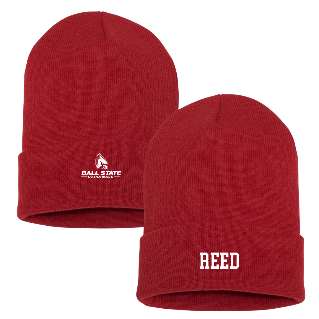 Ball State University Swimming & Diving Red Beanie - Kenny Reed