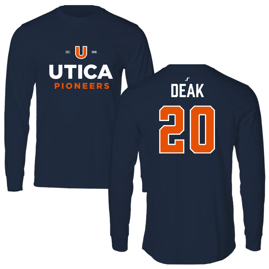 Utica University Basketball (M) Navy General Long Sleeve - #20 Carter Deak